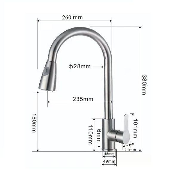 Vòi nước KITVN - 1T inox sus 304 xước mờ cao cấp